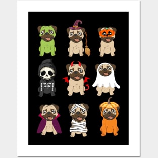 Pugs Halloween Funny Pugs Costume Posters and Art